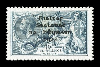 S.G. 46, 1922 10- Dull grey blue, Thom printing, exceptionally well centered, fresh color, o.g., lightly hinged, very fine (Scott 38 $1,500.00).