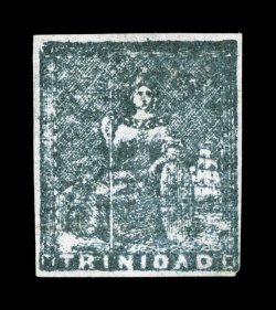 S.G. 18, 1858 (1p) Slate blue, unused, full to large margins all around, quite fresh, tiny thin speck in the top margin, otherwise a very fine example of this rarely offered
unused stamp 1962 RPS and 2008 BPA certificates (Scott 11 $5,500.00)