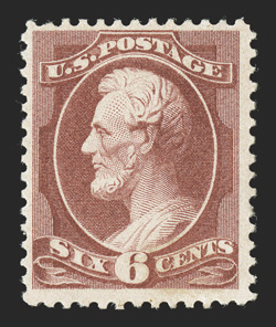 208a, 6c Brown red, post office fresh, sumptuously rich color, o.g., n.h., nearly very fine 2001 PF certificate.
