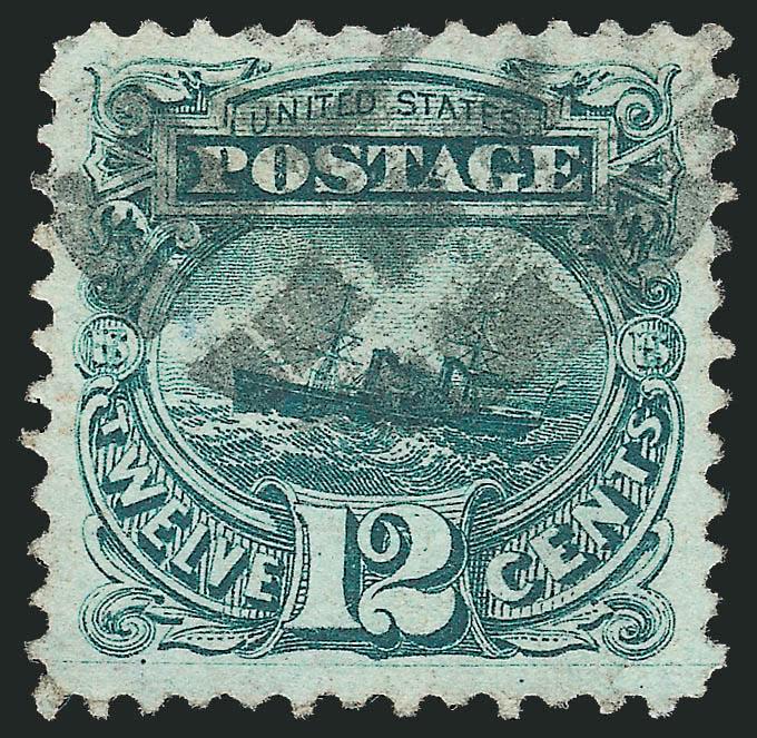 12c Green (117).> Wide margins, rich color, segmented cork cancel, small thin spot at top, Extremely Fine appearance, with 2007 P.F. certificate