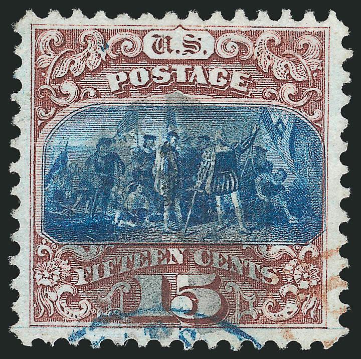15c Brown & Blue, Ty. I (118).> Choice margins and handsome centering, excellent colors and fine impression, light central cork cancel and bit of blue French transit at bottom, Very Fine and choice, with 2003
P.F. certificate
