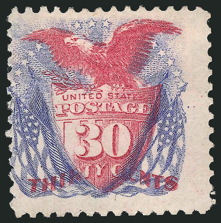 30c Ultramarine & Carmine (121).> Unused (no gum), brilliant colors, tiny corner crease at top right, appears Fine