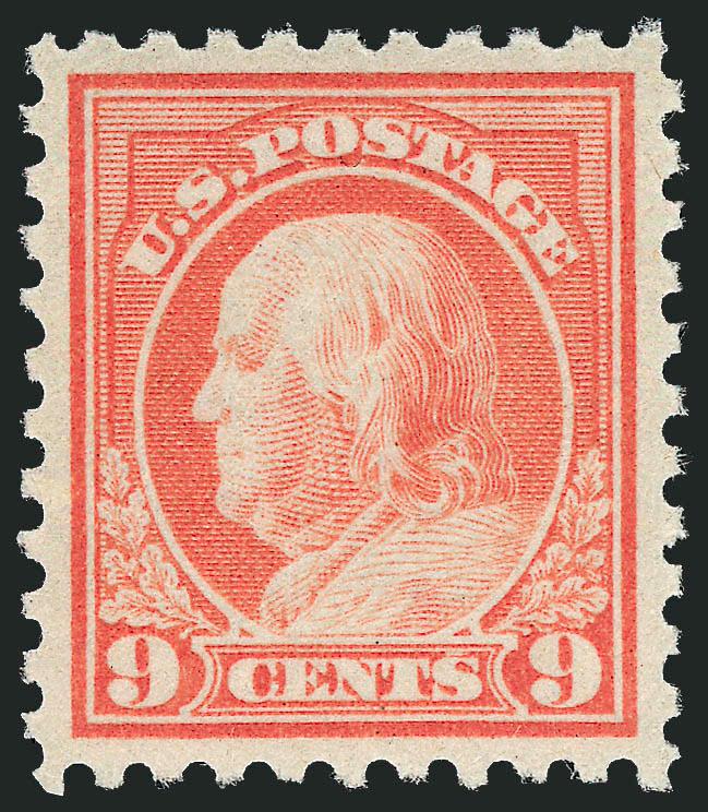 9c Salmon Red (471).> Mint N.H., radiant color, wide margins, choice centering, long and full perforations all around, Extremely Fine, with 1993 P.F. and 2008 P.S.E. certificates (XF-Superb 95 SMQ
$1,000.00)