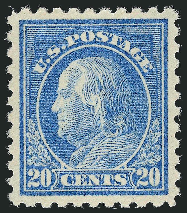 20c Light Ultramarine (476).> Mint N.H., deep rich color, wonderful post-office fresh paper and gum, perfectly centered<><>^EXTREMELY FINE GEM. A SUPERB MINT NEVER-HINGED EXAMPLE OF THE 20-CENT UNWATERMARKED
PERF 10 ISSUE, SCOTT 476. THIS BEAUTIFUL