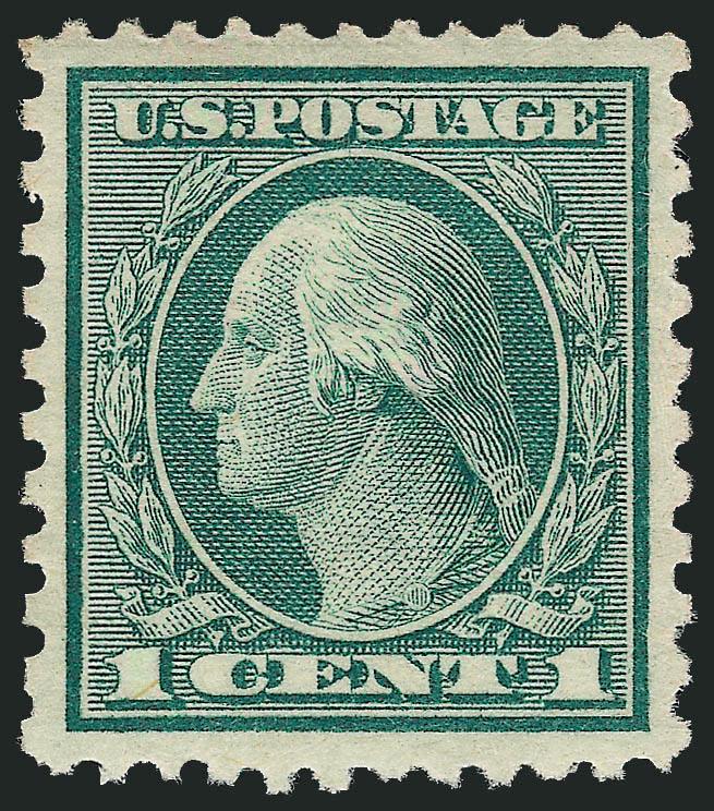 1c Green, Rotary Perf 11 x 10 (538).> Mint N.H., nearly perfect centering, deep rich color on bright paper, Extremely Fine Gem, with 1996 P.F. and 2008 P.S.E. certificate (XF-Superb 95 SMQ $220.00)