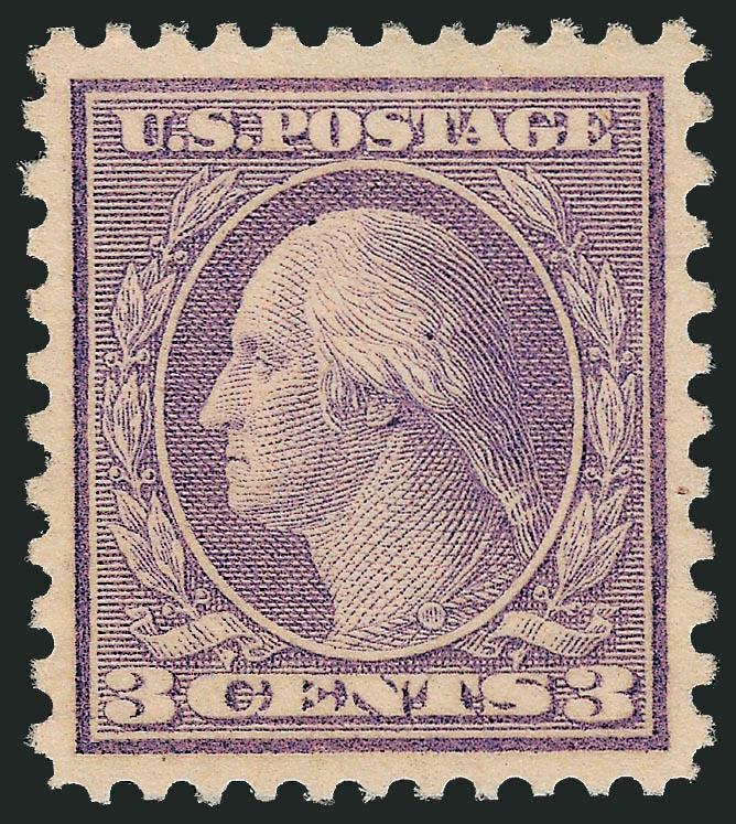 3c Violet, Ty. II, Rotary Perf 11x10 (541).> Mint N.H., nearly perfect centering, wide margins for this surprisingly difficult coil waste issue, lovely pastel color, Extremely Fine, with 1996 P.F. and 2008
P.S.E. certificates (XF-Superb 95 SMQ $780.