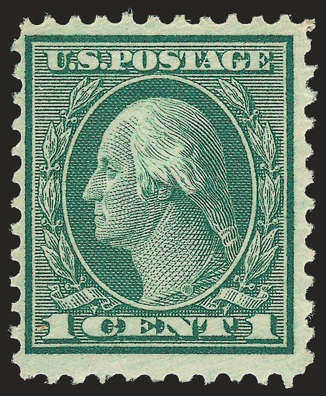 1c Green, Rotary Perf 11 (544). Mint N.H.,> fresh and bright color, choice centering for this notoriously challenging issue<><>^FINE AND RARE. ONE OF THE FEW EXTANT MINT NEVER-HINGED EXAMPLES OF THIS MAJOR 20TH
CENTURY RARITY. PROBABLY NO MORE THAN