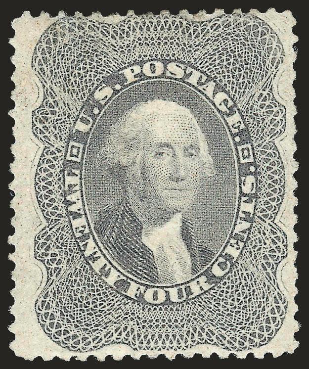 24c Gray Lilac (37).> Original gum, lightly hinged, radiant color, detailed impression, fresh and Fine, with 1995 P.F. certificate