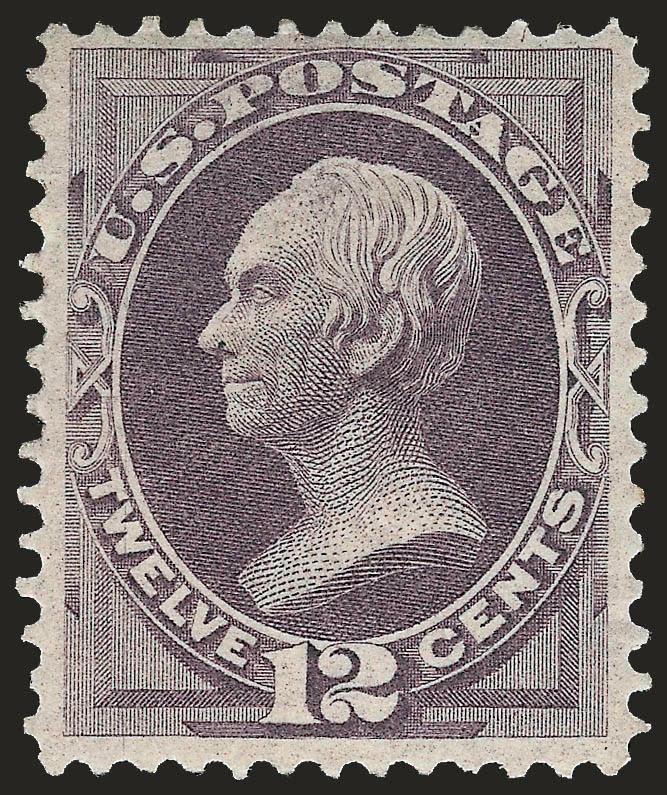 12c Dull Violet (151).> Slightly disturbed original gum described on accompanying certificate as original gum, bright shade and crisp impression<><>^VERY FINE ORIGINAL-GUM EXAMPLE OF THE 1870 12-CENT NATIONAL
BANK NOTE COMPANY UNGRILLED ISSUE.^<