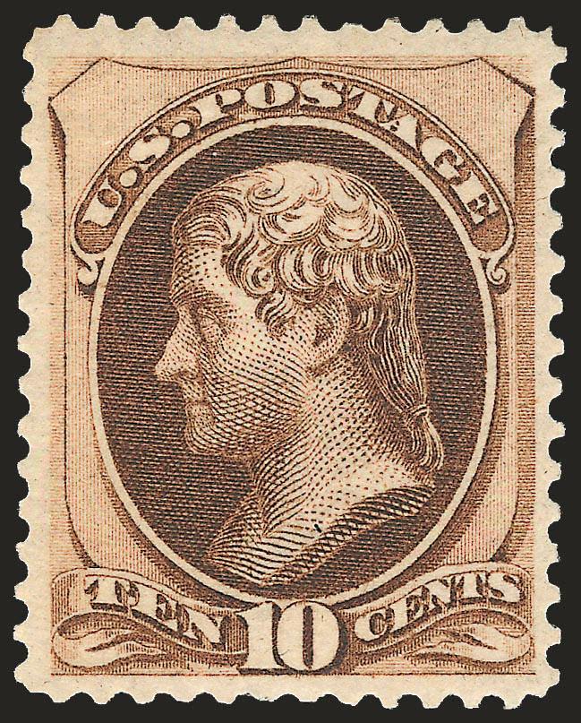 10c Brown (161).> Original gum, deep rich color and proof-like impression, Extremely Fine, with 1998 P.F. certificate