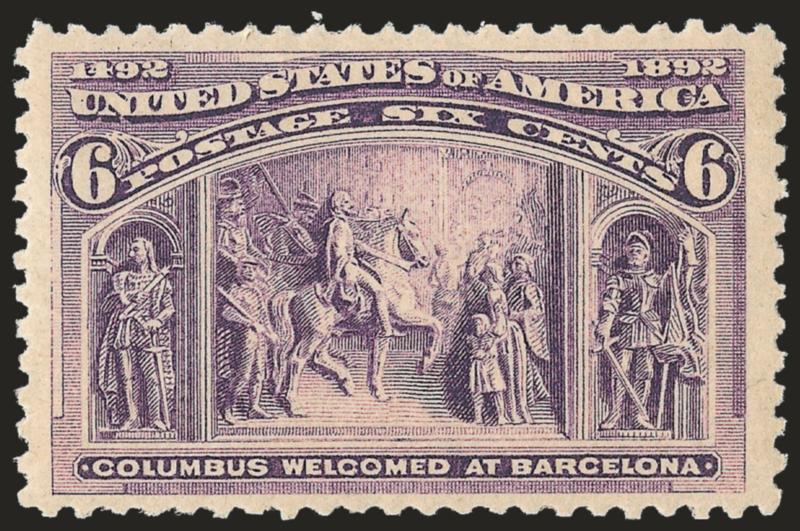 5c-6c Columbian (234-235).> 6c Mint N.H., 5c lightly hinged, bright colors, detailed impressions, Very Fine, 6c with 2002 P.F. certificate