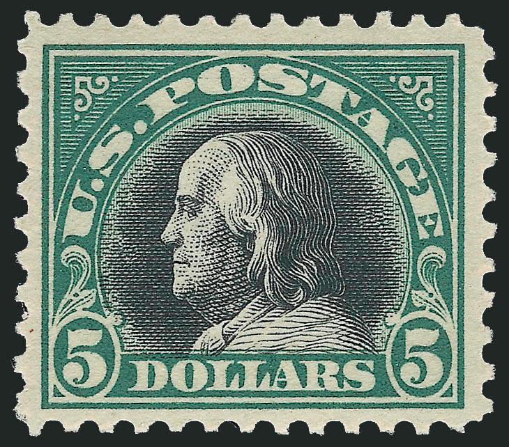 $5.00 Deep Green & Black (524).> Mint N.H., deep rich colors and proof-like impressions, Very Fine and choice