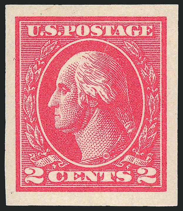 2c Carmine, Ty. VII, Imperforate (534B).> Mint N.H., large margins all around, brilliant color on crisp paper, detailed impression<><>^EXTREMELY FINE GEM. A SUPERB MINT NEVER-HINGED EXAMPLE OF THE RARE TYPE VII
IMPERFORATE OFFSET STAMP.^<><>Most