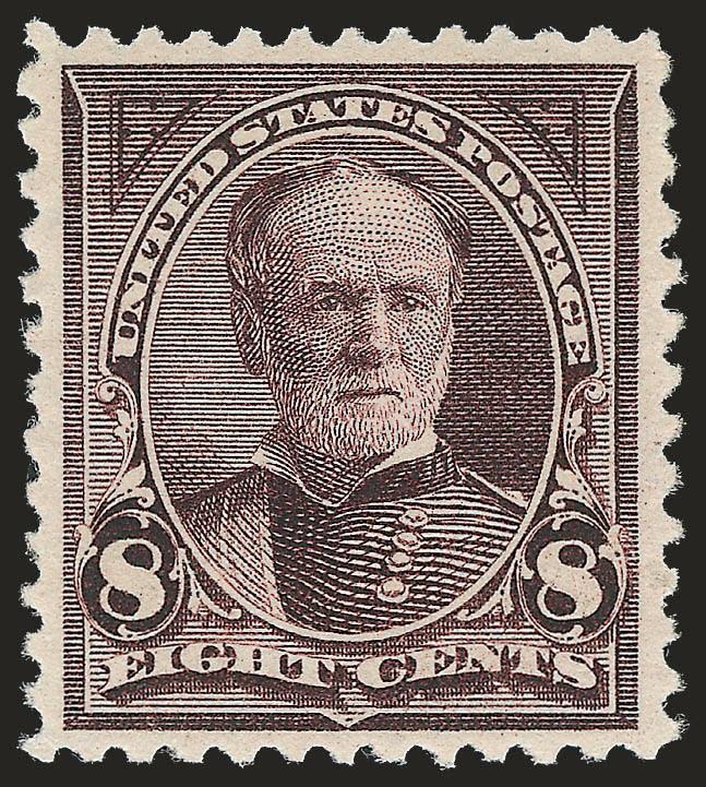 8c Violet Brown (257).> Mint N.H., detailed impression, choice centering, Extremely Fine, with 2001 P.F. certificate